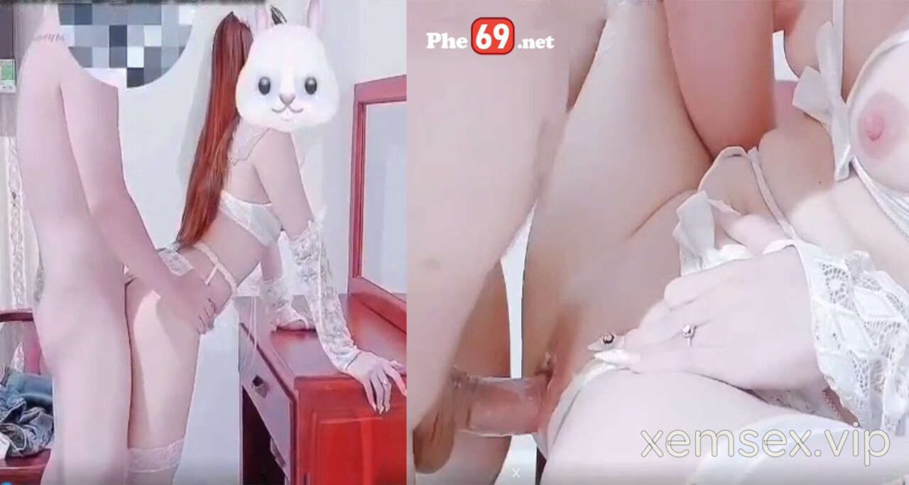 Poster of Threesome Couple Bé Thỏ mặc đồ ngủ ren cosplay cô dâu (Bản Full)